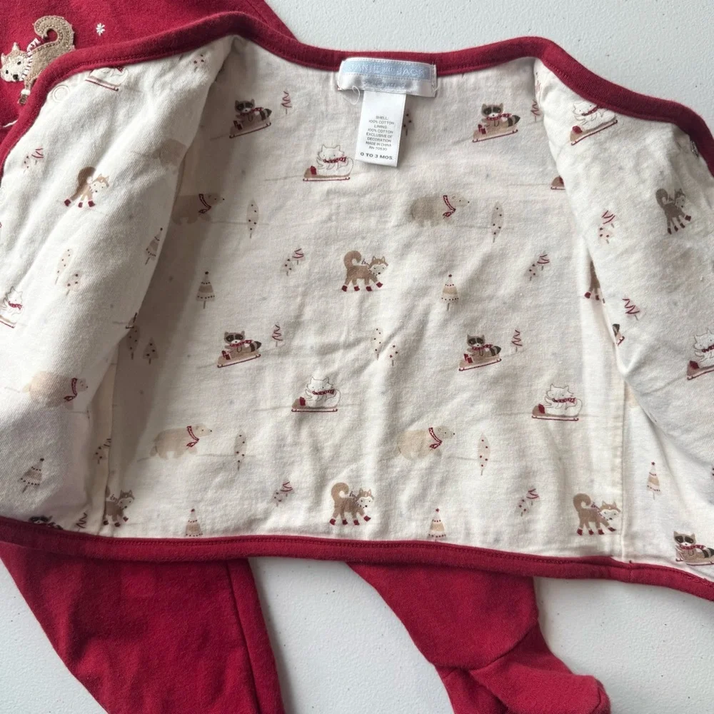 Janie and Jack Winter Animals Embroidered Pajama Set 0-3months